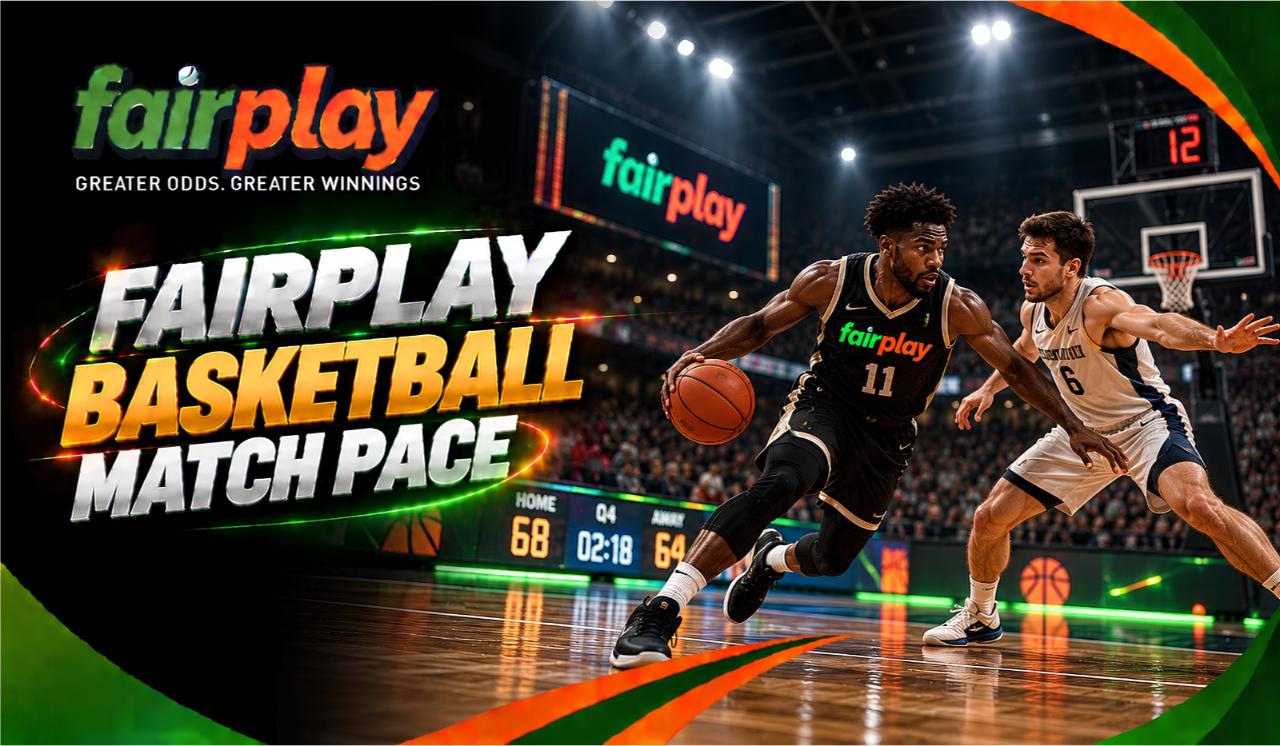 Fairplay Basketball Match Pace: guard pushing the ball up court in transition before the defence sets