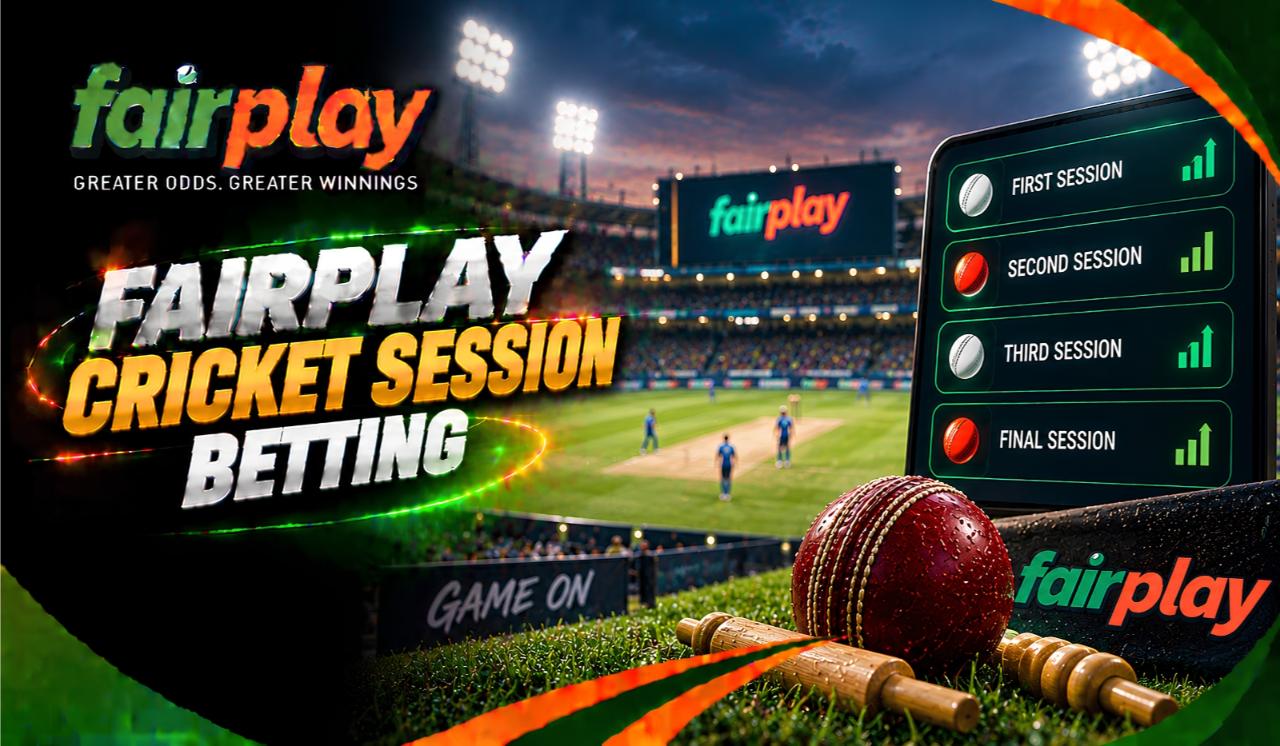 Fairplay Cricket Session Betting: batter driving through the covers during the powerplay of a T20 innings